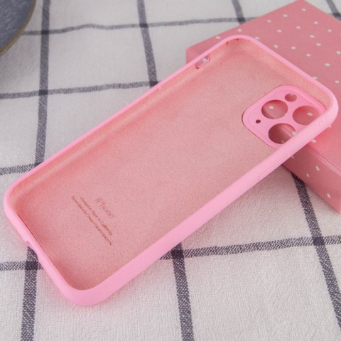 Чохол Silicone Case Full Camera Protective (AA) для Apple iPhone 12 Pro Max (6.7") Рожевий / Light pink