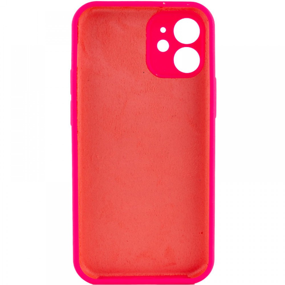 Чохол Silicone Case Full Camera Protective (AA) NO LOGO для Apple iPhone 12 (6.1") Рожевий / Barbie pink