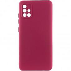 Чохол TPU GETMAN Liquid Silk Full Camera для Samsung Galaxy A71 Бордовий / Marsala