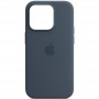 Чохол Silicone case (AAA) full with Magsafe and Animation для Apple iPhone 14 Pro Max (6.7") Синій / Storm Blue