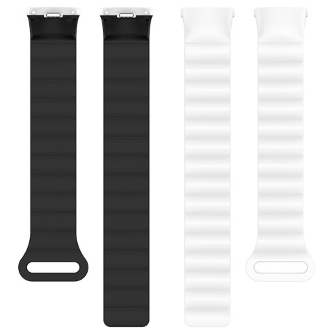 Ремінець Dual-color Magnetic для Xiaomi Mi Band 9/8/10 White / Black