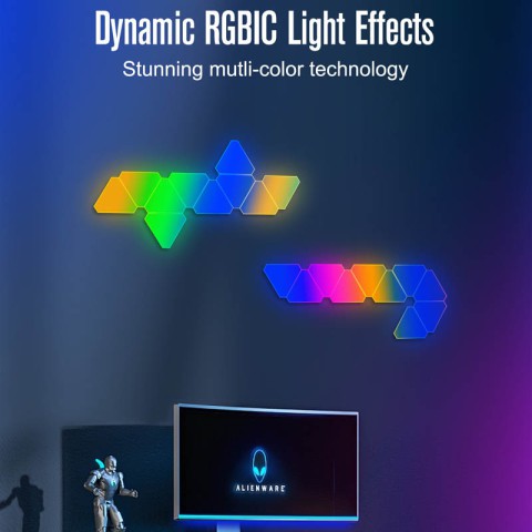 Настінний світильник Smart Triangular Quantum Light SAL-012B Bluetooth USB interface with app 10pcs White