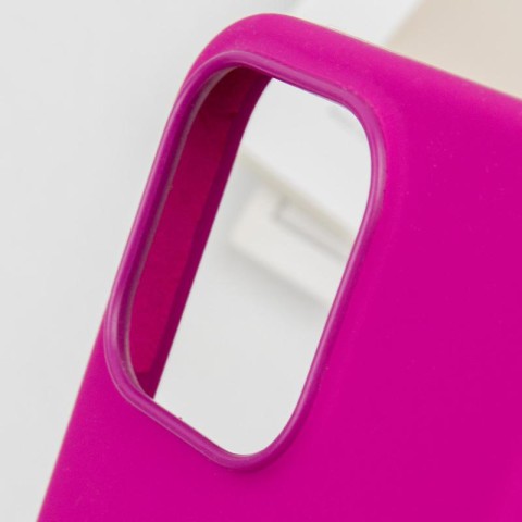 Чохол Silicone case (AAA) with Magsafe and Animation (button) для Apple iPhone 16 Pro (6.3") Fuchsia
