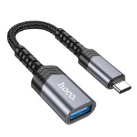 Перехідник Hoco UA24 Type-C male to USB female 3.0 Metal gray