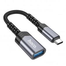 Перехідник Hoco UA24 Type-C male to USB female 3.0 Metal gray