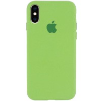 Чохол Silicone Case Full Protective (AA) для Apple iPhone X / XS (5.8") М'ятний / Mint