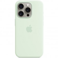 Чохол Silicone case (AAA) with Magsafe and Animation для Apple iPhone 15 Pro (6.1") М'ятний / Soft Mint