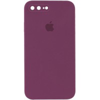 Чохол Silicone Case Square Full Camera Protective (AA) для Apple iPhone 7 plus/8 plus (5.5") Бордовий / Maroon
