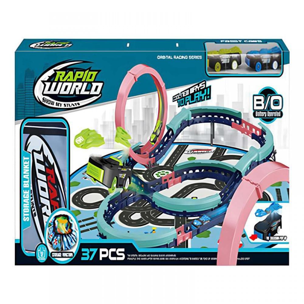 Інтерактивний трек з інерційною машинкою SHT 6688-512 (37pcs/2CAR) Blue