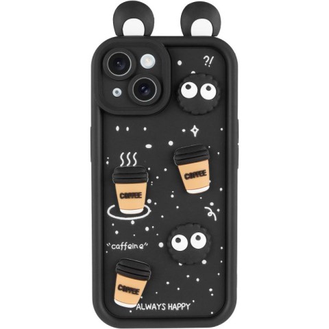 Чохол TPU Toys Case with Ears для Apple iPhone 15 (6.1") Black