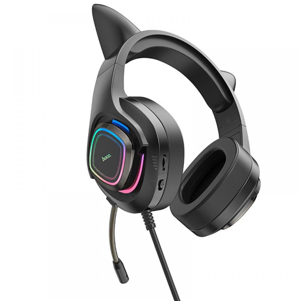 Накладні навушники Hoco W107 Cute cat (USB+3.5mm/2m) Elf Cat