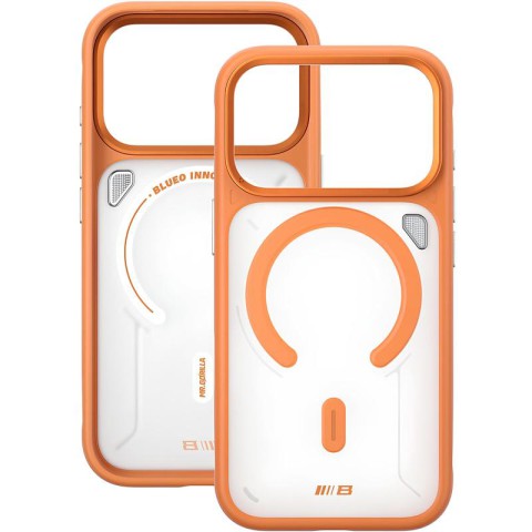 TPU+PC чохол Blueo Frosted Heat Dissipation Stand with MagSafe для Apple iPhone 17 Pro Max (6.9") Помаранчевий