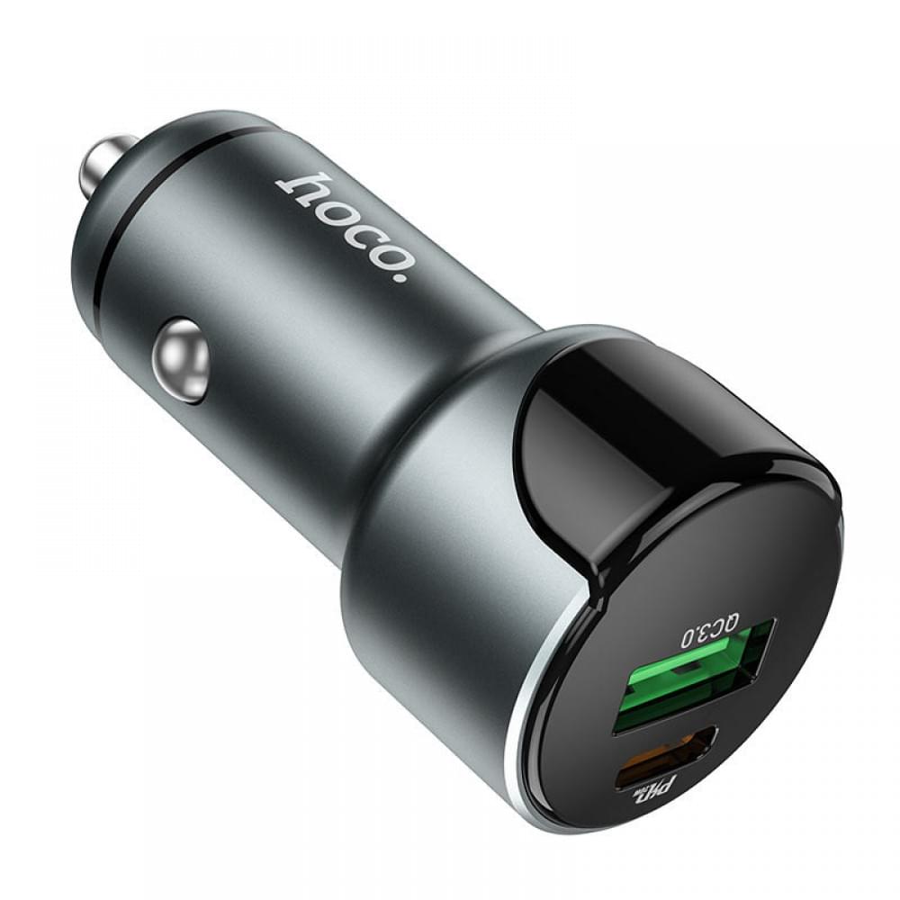 АЗП Hoco Z42 PD 20W + QC3.0 (1USB/3A) Сірий