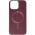 Шкіряний чохол Bonbon Leather Metal Style with MagSafe для Apple iPhone 14 (6.1") Бордовий / Plum