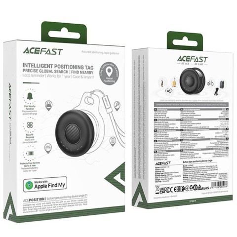 Трекер Acefast S1 Findy 230 mAh Black