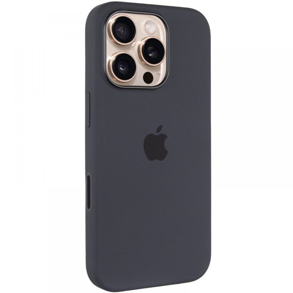 Чохол Silicone case (AAA) with Magsafe and Animation (button) для Apple iPhone 16 Pro Max (6.9") Black