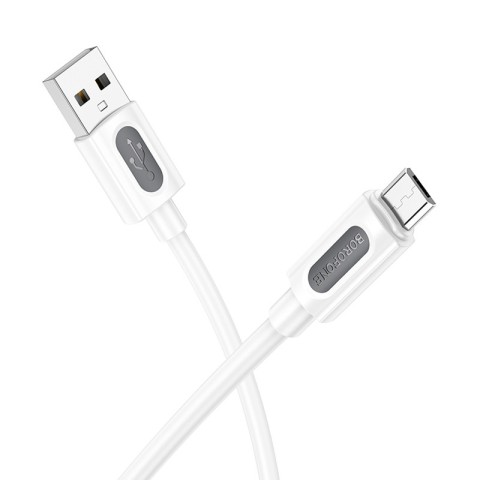 Дата кабель Borofone BX114 Structure USB to MicroUSB 2.4A (1m) White