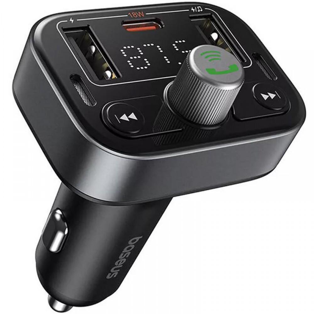 АЗП FM модулятор Baseus S-09 Pro Series 18W (2USB-A/1C) (C10762200113) Cluster Black