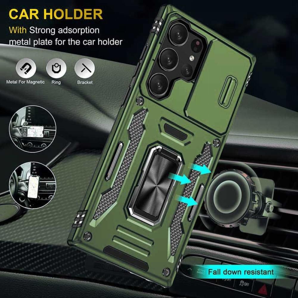 Ударостійкий чохол Camshield Army Ring для Samsung Galaxy S24 Ultra Оливковий / Army Green