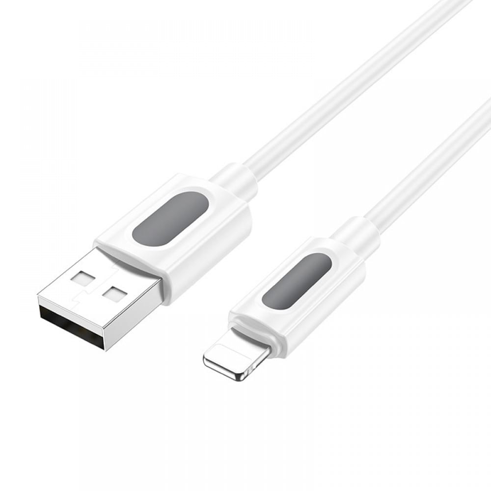 Дата кабель Borofone BX114 Structure USB to Lightning 2.4A (1m) White