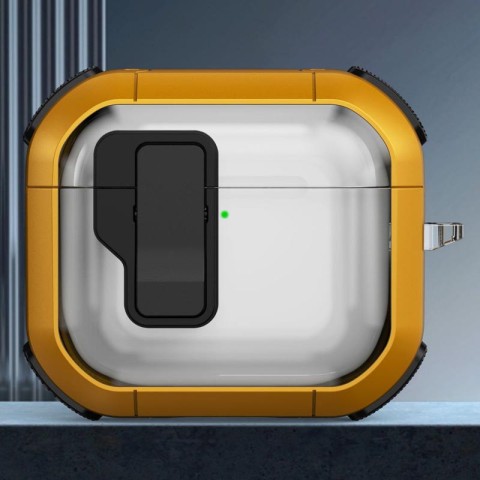 Футляр протиударний Locking Button для навушників Airpods 3 Yellow