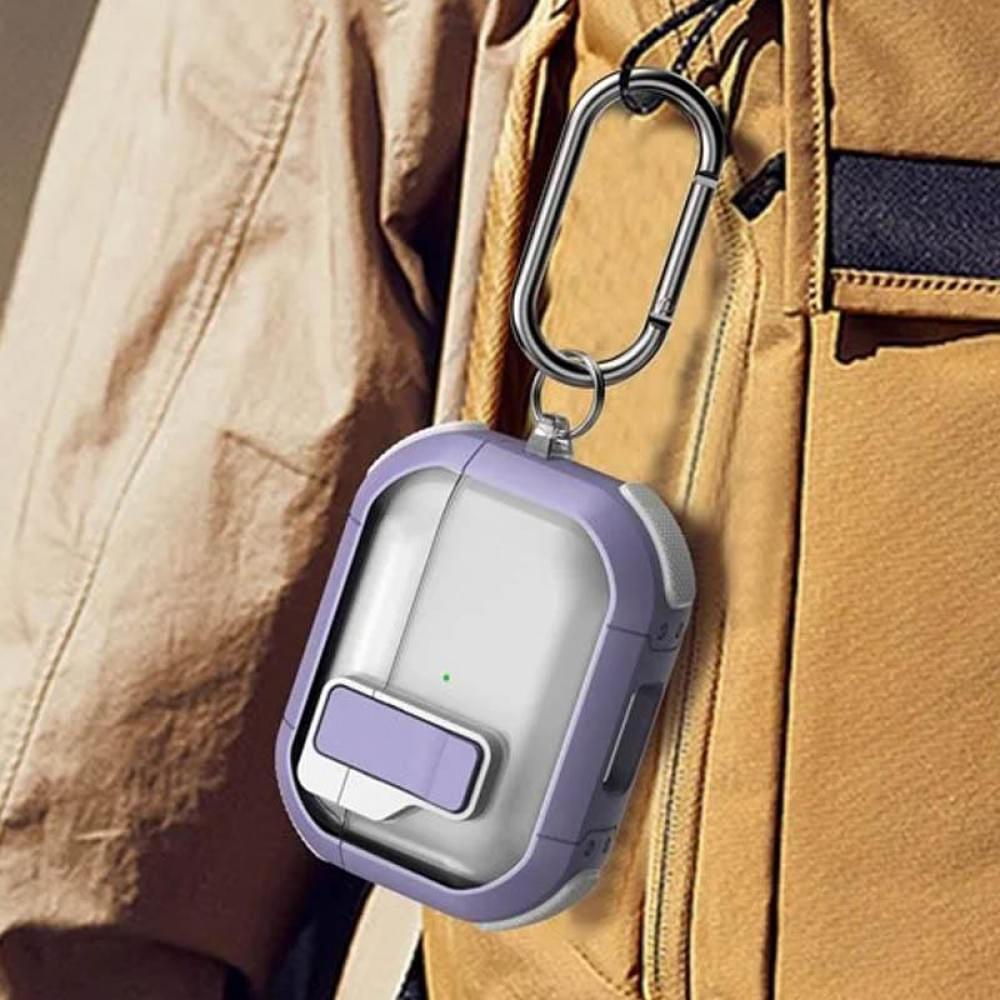 Футляр протиударний Locking Button для навушників Airpods Pro 3 Light Purple