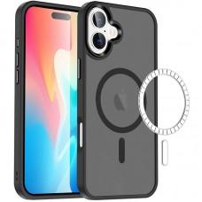 TPU+PC чохол Metal Buttons with MagSafe Colorful для Apple iPhone 16 Plus (6.7") Чорний