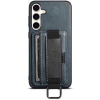 Шкіряний чохол Wallet case and straps для Samsung Galaxy S24+ Синій / Blue