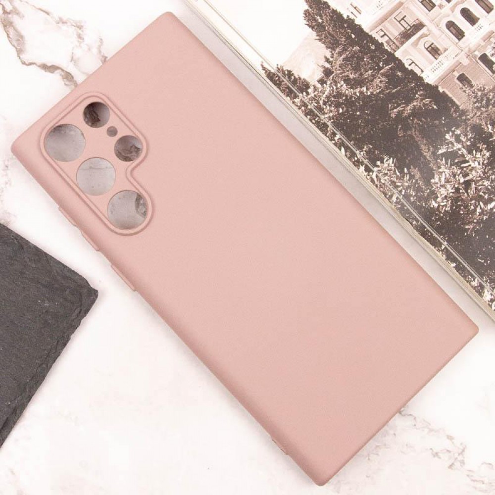 Чохол TPU GETMAN Liquid Silk Full Camera для Samsung Galaxy S24 Ultra Рожевий / Pink Sand