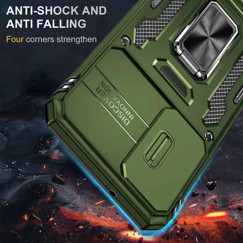 Ударостійкий чохол Camshield Army Ring для Samsung Galaxy S22+ Оливковий / Army Green