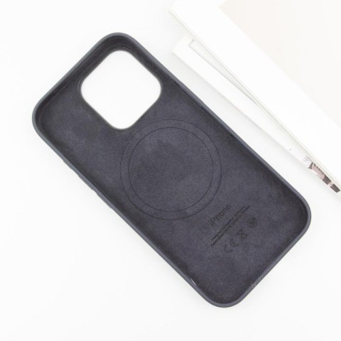Чохол Silicone case (AAA) with Magsafe and Animation (button) для Apple iPhone 16 Pro Max (6.9") Black