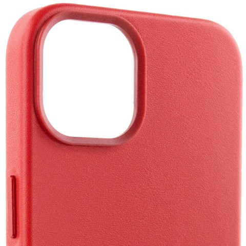 Шкіряний чохол Leather Case (AA Plus) with MagSafe для Apple iPhone 14 (6.1") Crimson