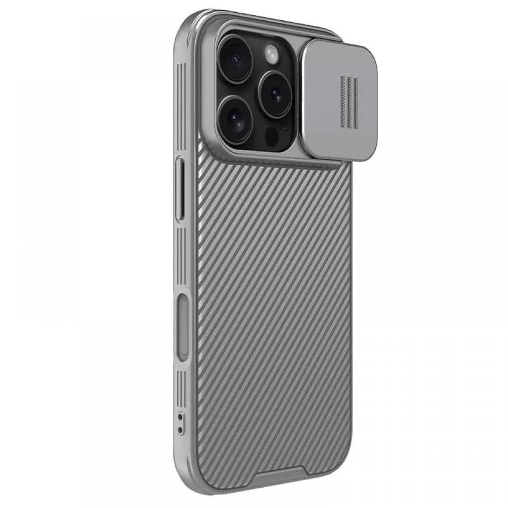 Карбонова накладка Nillkin CamShield Pro для Apple iPhone 16 Pro (6.3") Titanium Gray