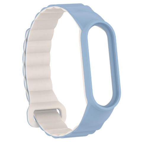 Ремінець Dual-color Magnetic для Xiaomi Mi Band 7/6/5/4/3 Lilac Blue / White