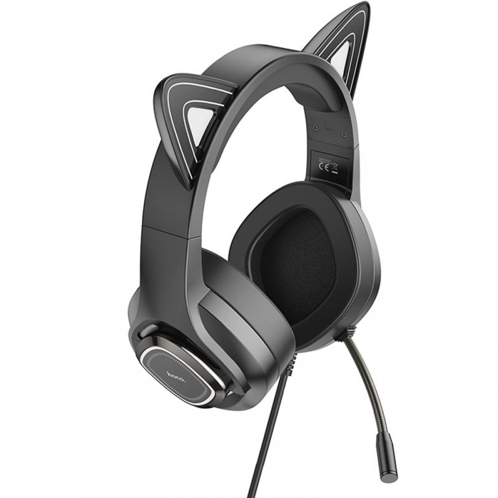 Накладні навушники Hoco W107 Cute cat (USB+3.5mm/2m) Elf Cat