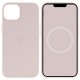 Чохол Silicone case (AAA) full with Magsafe and Animation для Apple iPhone 15 (6.1") Рожевий / Light pink