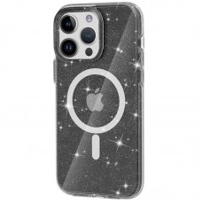 Чохол TPU Galaxy Sparkle (MagFit) для Apple iPhone 14 Pro Max (6.7") Black+Glitter