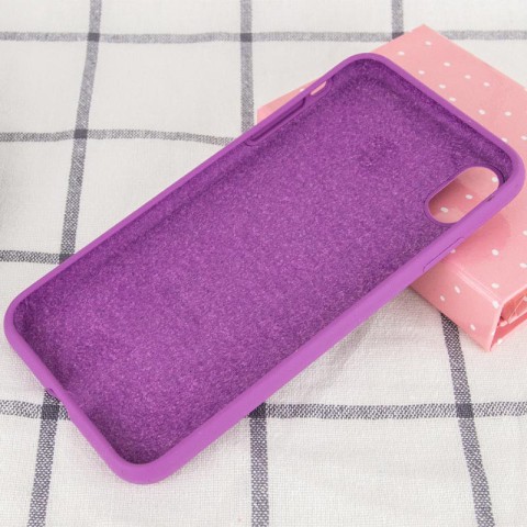Чохол Silicone Case Full Protective (AA) NO LOGO для Apple iPhone X / XS (5.8") Фіолетовий / Grape