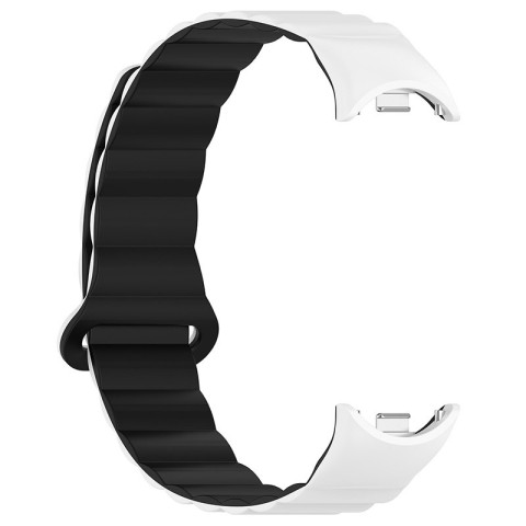 Ремінець Dual-color Magnetic для Xiaomi Mi Band 9/8/10 White / Black