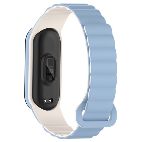 Ремінець Dual-color Magnetic для Xiaomi Mi Band 7/6/5/4/3 Lilac Blue / White