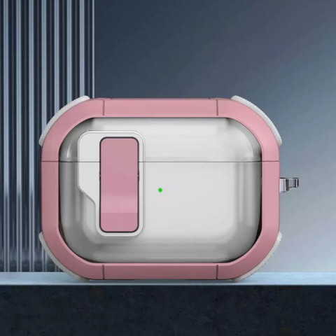 Футляр протиударний Locking Button для навушників Airpods Pro 2 / Pro Pink