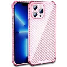 Чохол TPU Ease Carbon color series для Apple iPhone 13 Pro (6.1") Рожевий / Прозорий