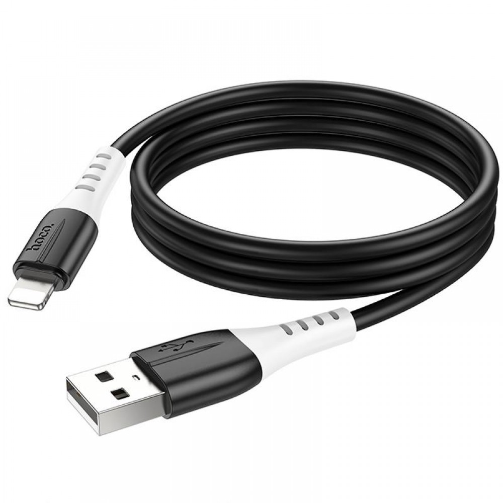 Дата кабель Hoco X82 Silicone USB to Lightning 2.4A (1m) Black