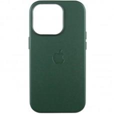 Шкіряний чохол Leather Case (AAA) with MagSafe and Animation для Apple iPhone 16 Pro (6.3") Green