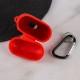 Силіконовий футляр з мікрофіброю для навушників Airpods 1/2 Червоний / Red