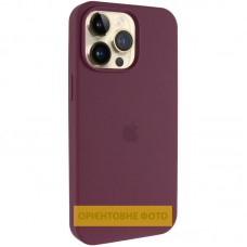 Чохол Silicone Case (AA) Logo with MagSafe для Apple iPhone 17 (6.3") Бордовий / Plum
