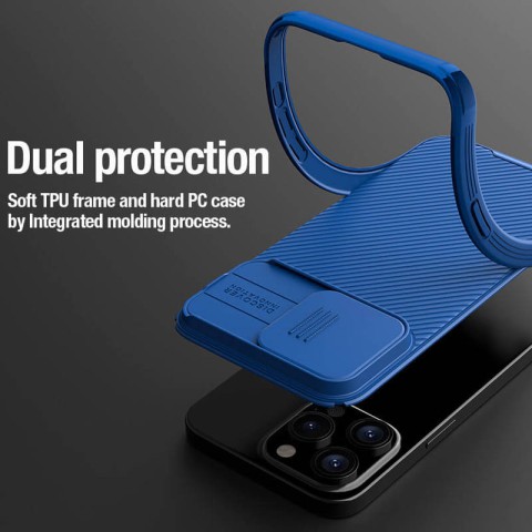 Карбонова накладка Nillkin CamShield Pro для Apple iPhone 15 Pro (6.1") Blue