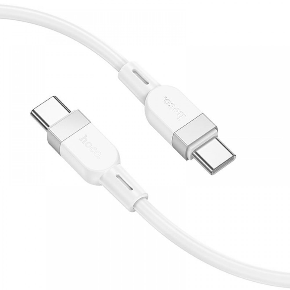 Дата кабель Hoco X109 Energy silicone Type-C to Type-C 60W (1m) White