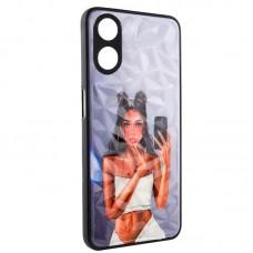 TPU+PC чохол Prisma Ladies для Oppo A58 4G Black in White