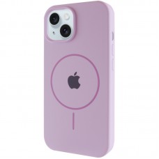 Чохол Silicone Case Full Protective (AA) with MagSafe для Apple iPhone 15 Plus (6.7") Бузковий / Lilac